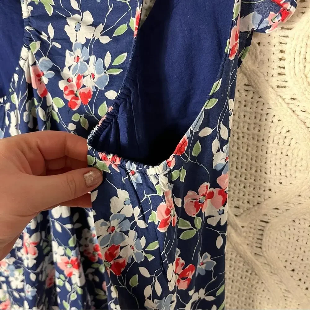 RALPH LAUREN | Girl's Floral Sleeveless Dress Navy White‎ 16